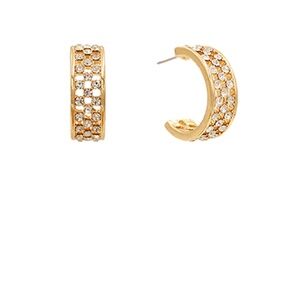 Wide & Linked Pave Crystal Hoops